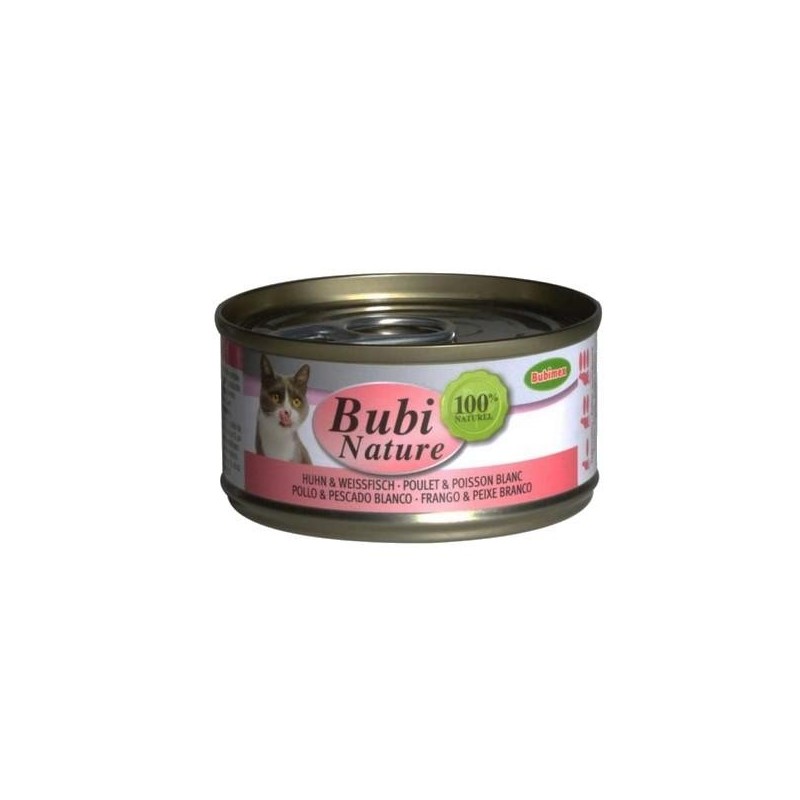 Bubi Nature chat, poulet et poisson blanc  70g