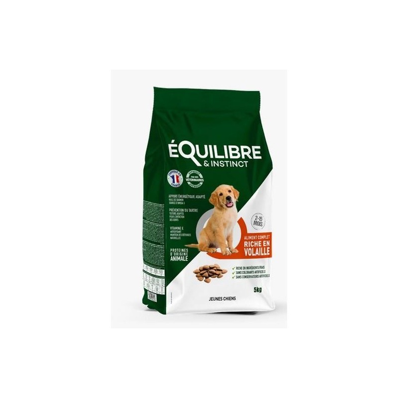 Equilibre et Instinct - Croquettes chiot volaille fraiche 5kg