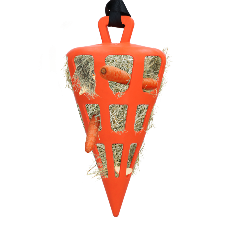 Mangeoire lente pour foin Fun & Flex Carotte Orange