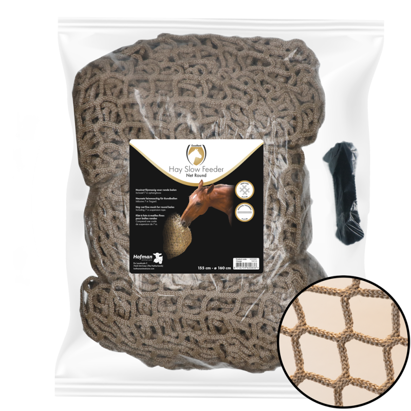 Filet d'alimentation lente pour balles rondes de foin