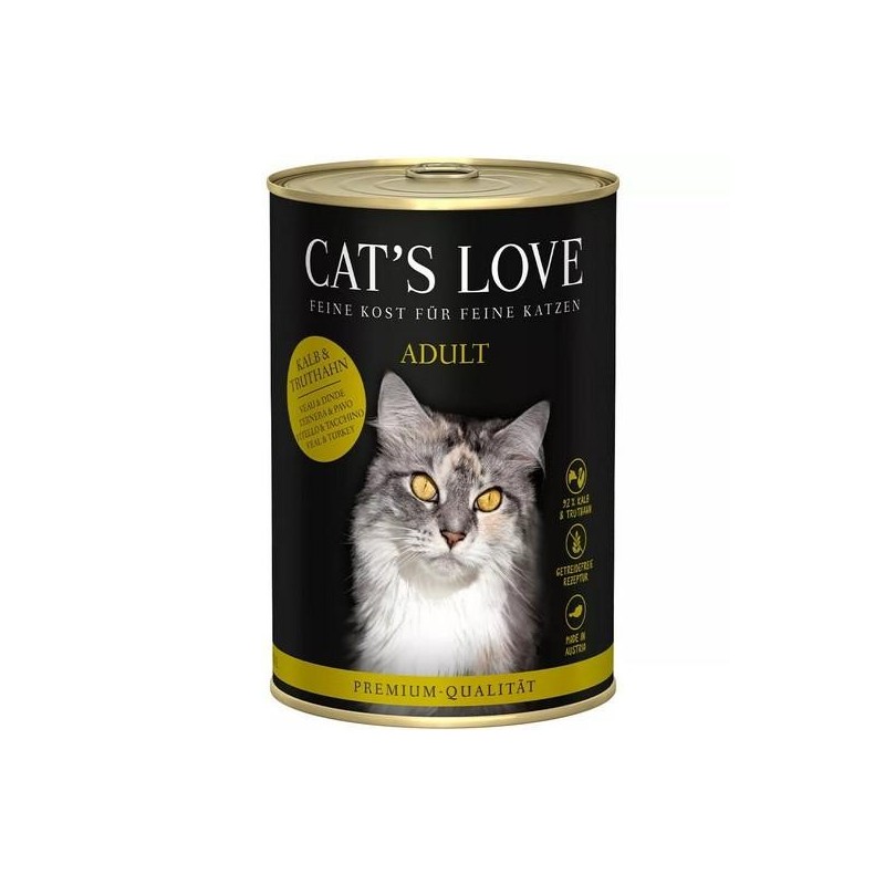 Pâtée pour chat adulte au Veau et Dinde - CAT’S LOVE 400g