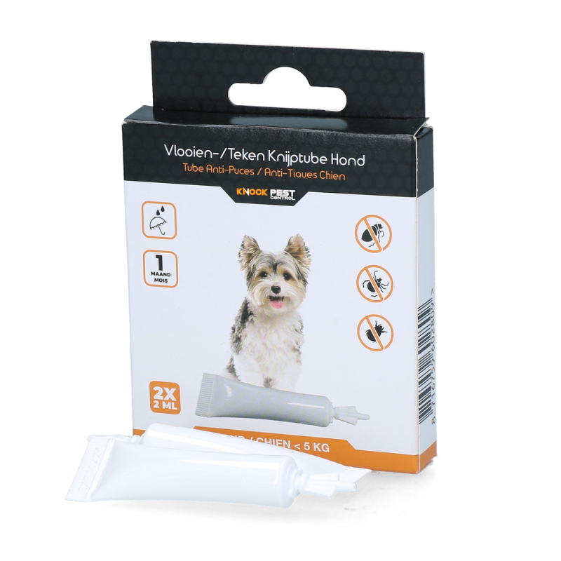 Tube anti-puces et anti-tiques Knock Pest pour chien (moin de 5 kg) NL/FR