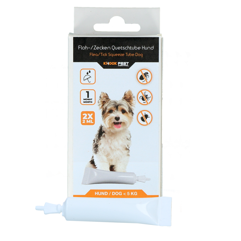 Tube anti-puces et anti-tiques Knock Pest pour chien (moin de 5 kg) Royaume-Uni/Allemagne