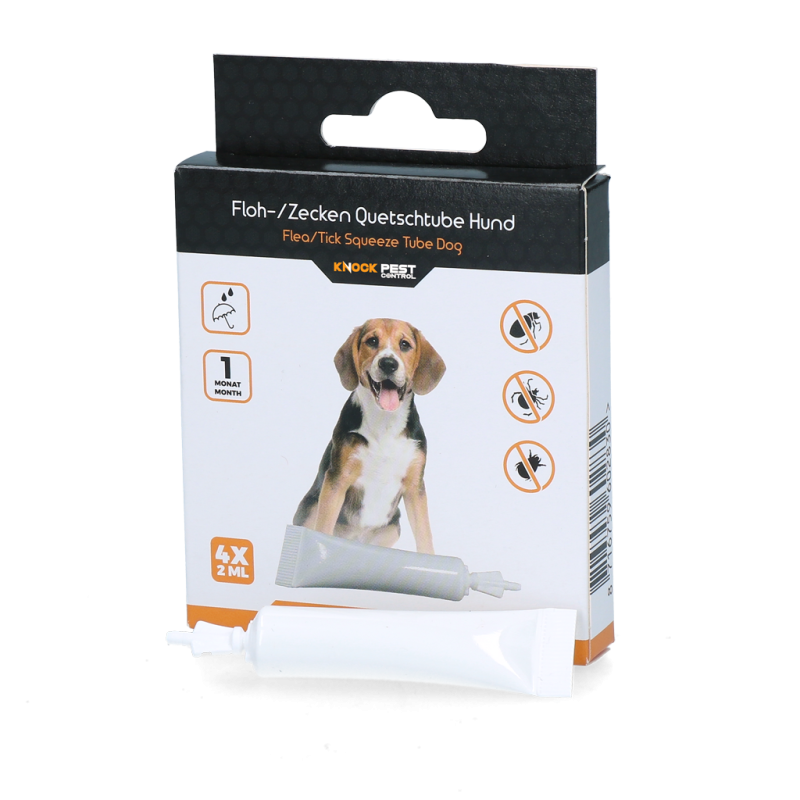 Tube à presser anti-puces et tiques Knock Pest pour chiens de 5 à 15 kg (Royaume-Uni/Allemagne)