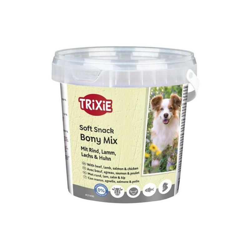 Friandises Bony Mix - Poulet, agneau, saumon et bœuf  500g