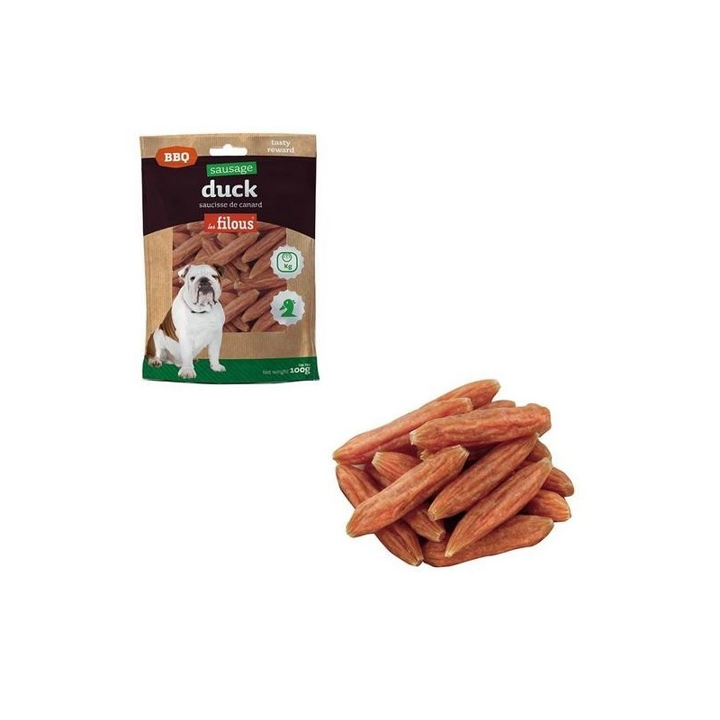 Saucisses au canard pour chien 100g
