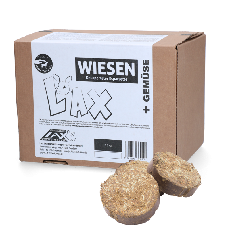 Disques à grignoter Lax Meadow Esparcette et légumes 3,5 kg (20 pièces)