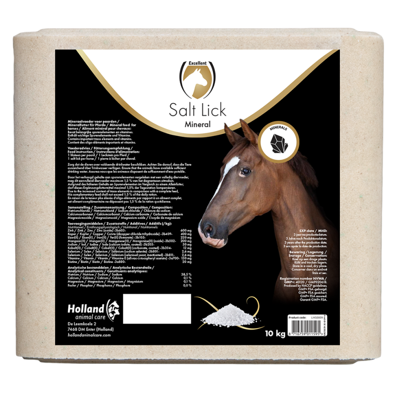 Excellent sel minéral à lécher pour chevaux 10 kg
