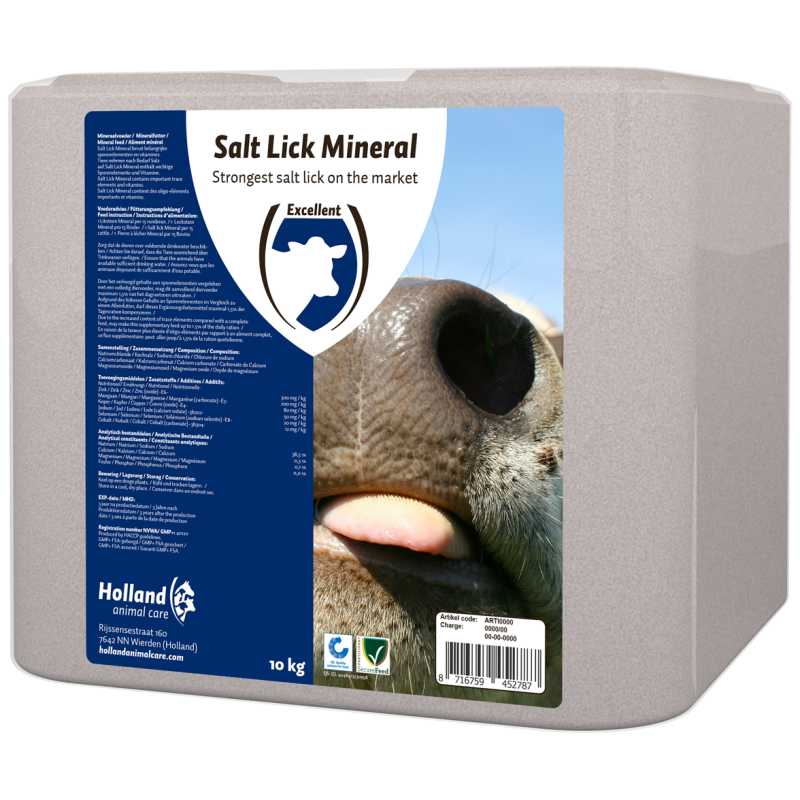 Excellent bloc de sel minéral à lécher pour bovins 10 kg