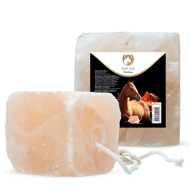 Excellent bloc à lécher pour chevaux Himalaya 2-3 kg (avec corde)