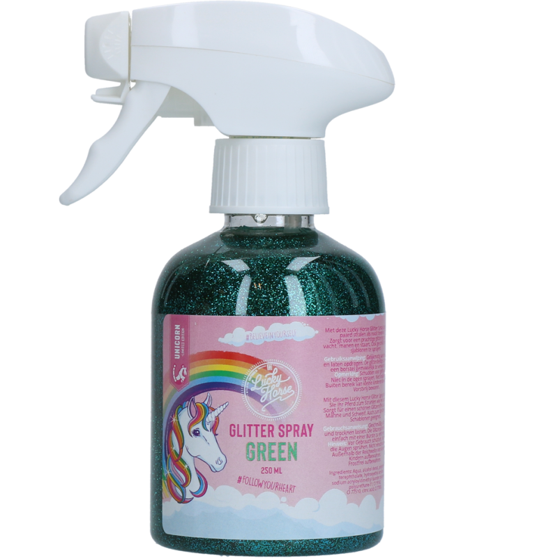 Spray pailleté licorne Lucky Horse vert