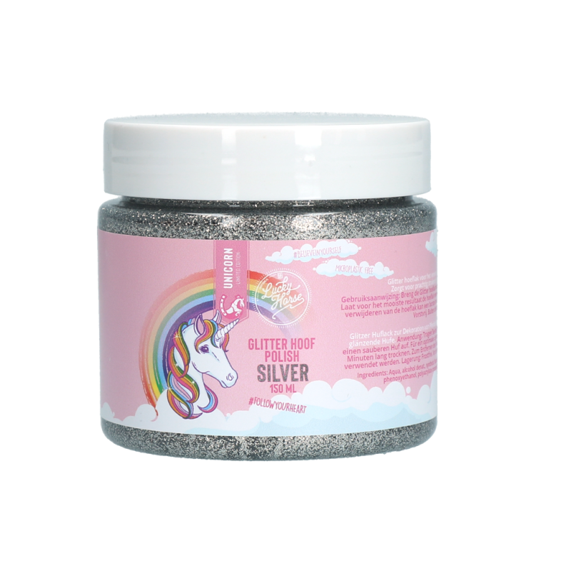 Vernis à sabots pailleté Lucky Horse argenté