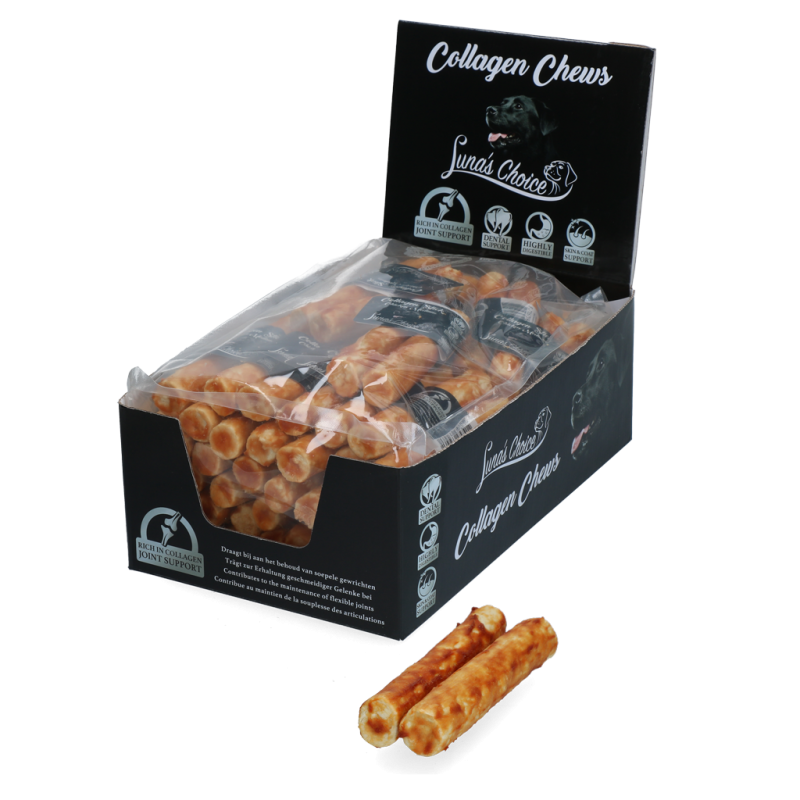 Bâtonnets de collagène à mâcher Luna's Choice au poulet M