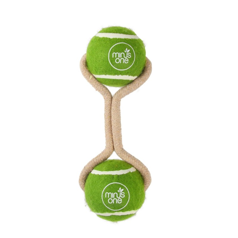 Jouet en corde pour chien Minus One, balle de tennis, Double Meadow