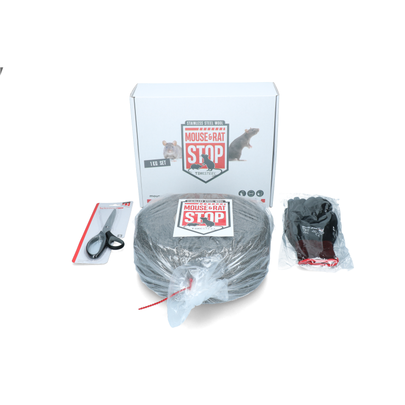 Kit de laine d'acier inoxydable anti-souris et rats 1 kg