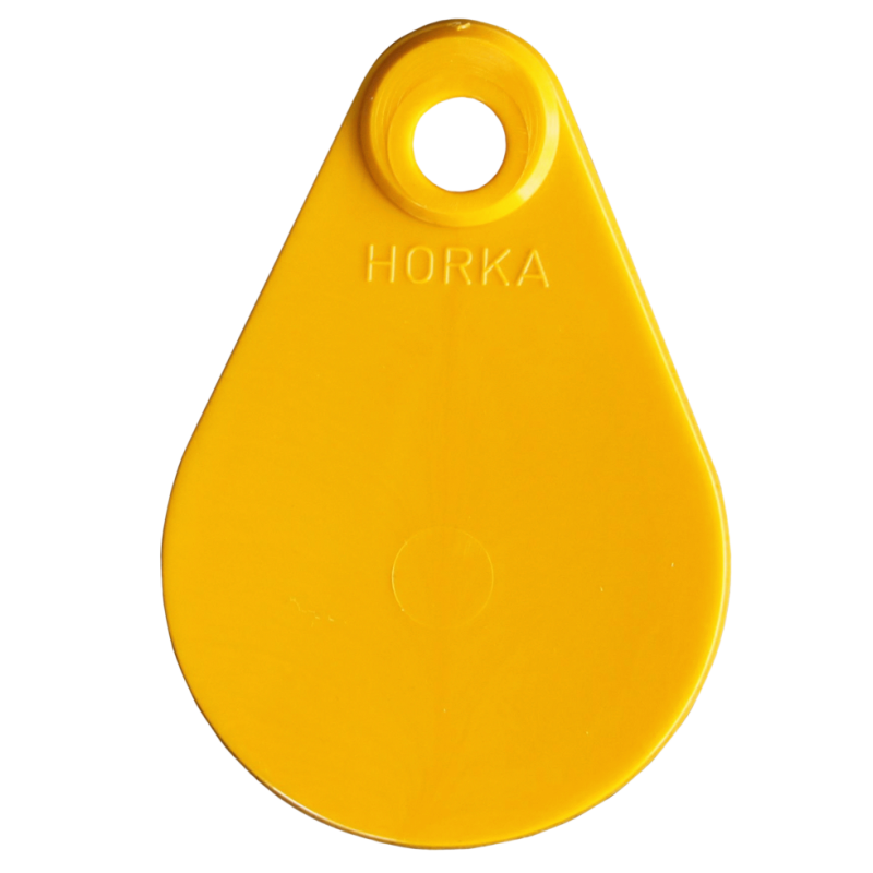 Étiquette de cou blanc jaune