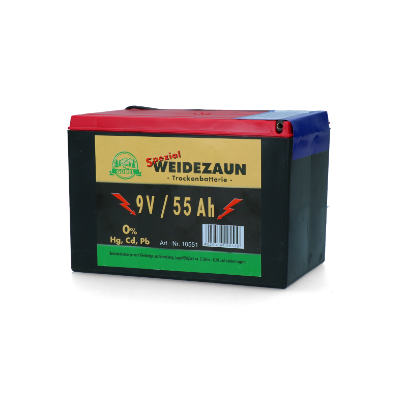 Batterie sèche 9 V/55 Ah (H 11,5 x L 16,5 x l 11,2 cm) 55 Ah