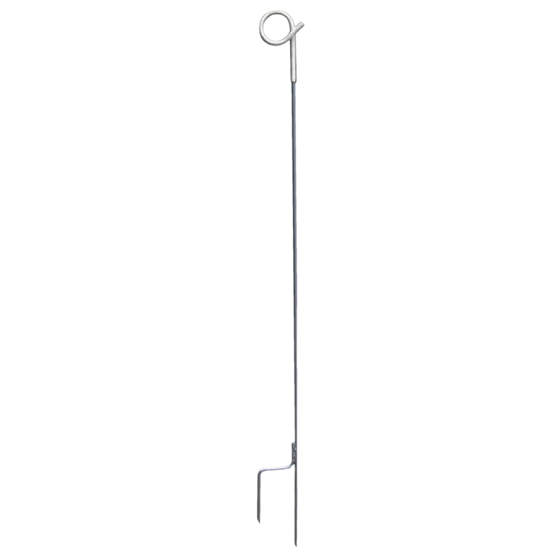 Poteau queue de cochon rond 110 cm en acier + isolateur queue de cochon vert
