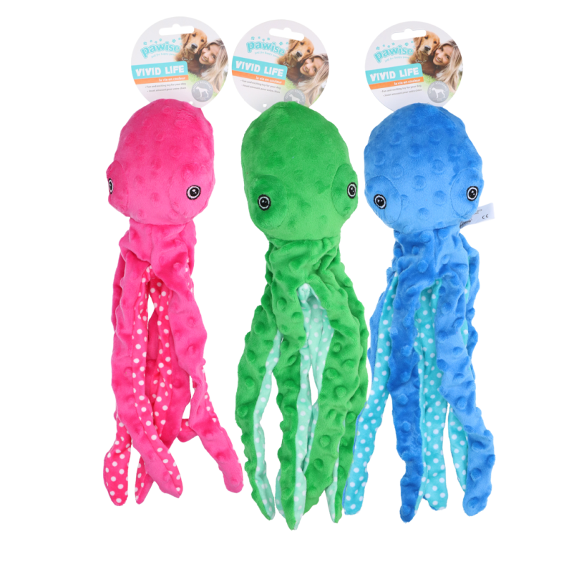 Pieuvre en peluche multicolore Pawise (3 couleurs assorties) S