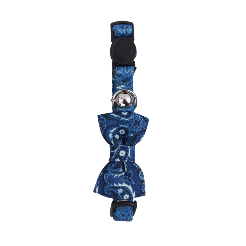 Collier pour chat Pawise avec nœud bleu