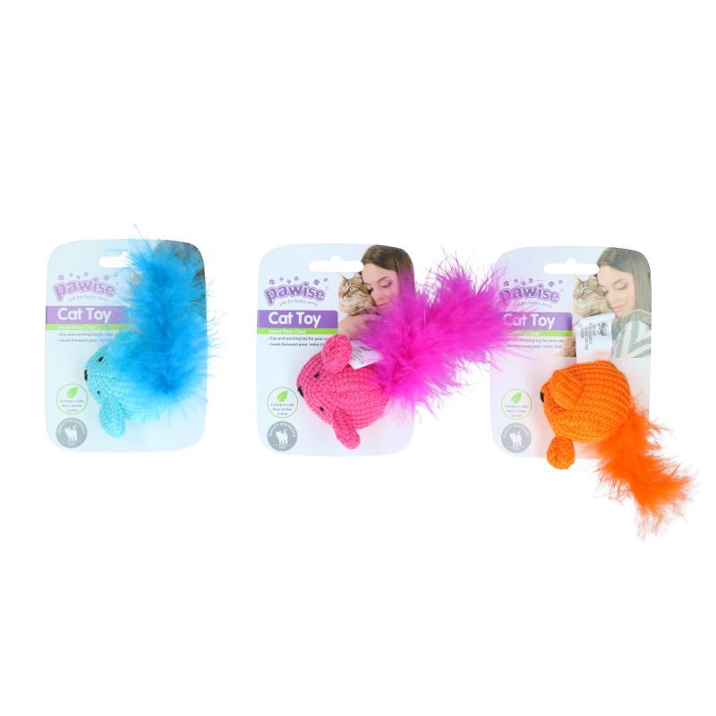 Jouet pour chat Pawise en laine et souris