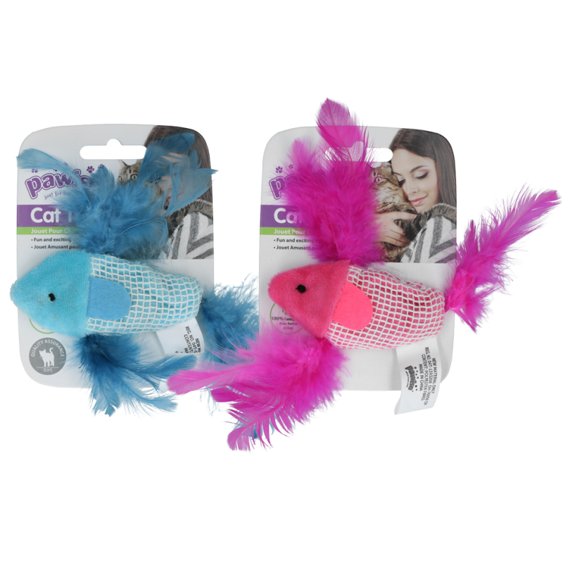 Poisson jouet Pawise 100 % herbe à chat