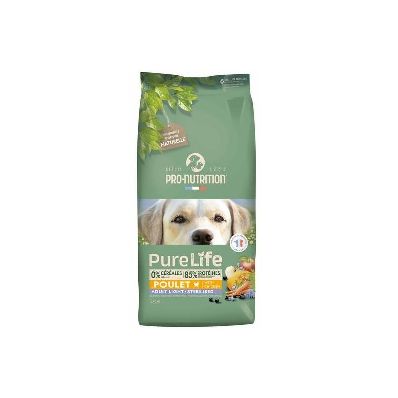 PureLife Light / Sterelized - Croquettes pour chien ayant tendance à l’embonpoint ou stérilisés. 2kg